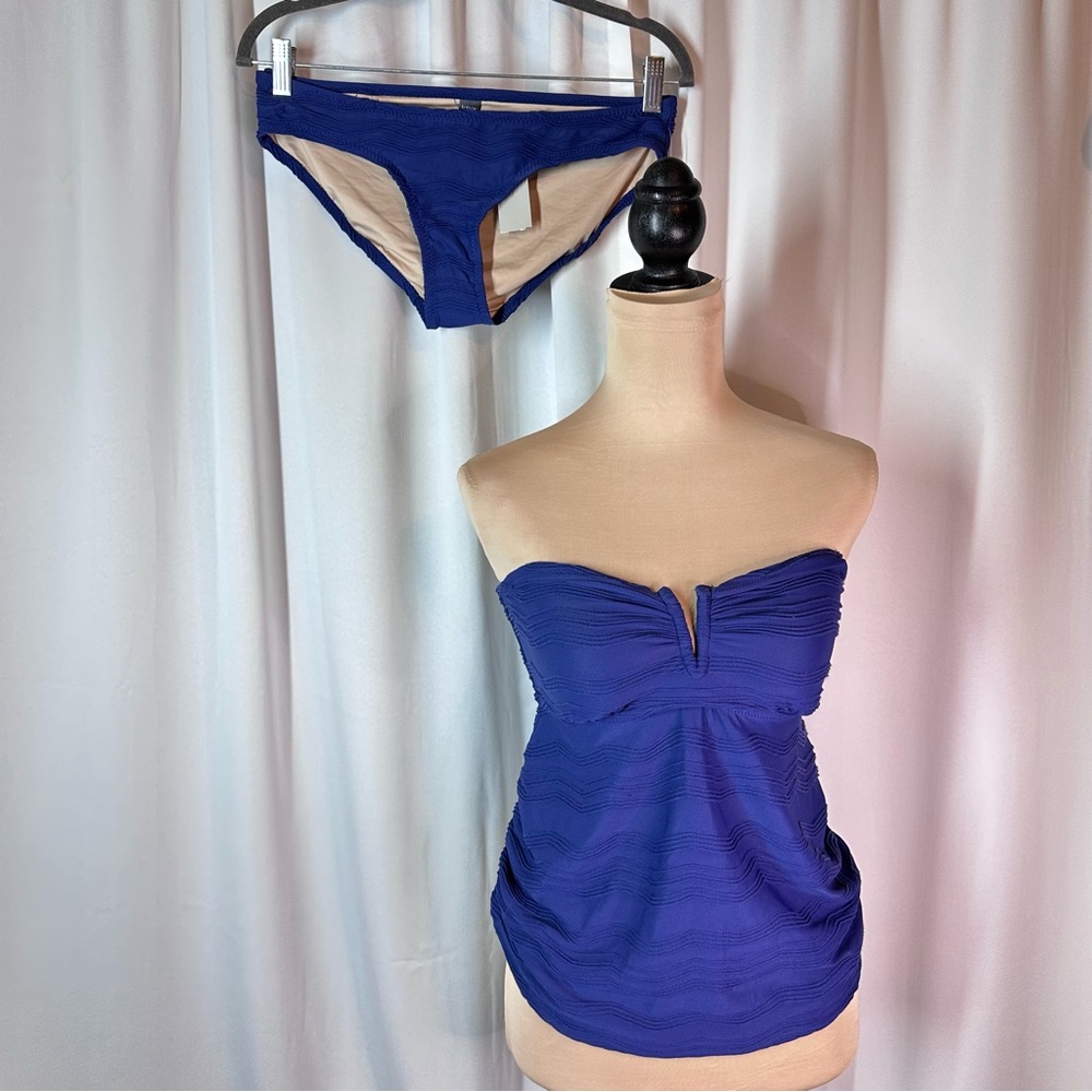 NEW A Pea in the Pod Maternity Tankini Sz S‎ Swimsuit Blue Convertible Beach